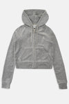 Hoodie "Madison" I silver marl mit Strasssteinchen