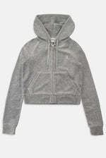 Hoodie "Madison" I silver marl mit Strasssteinchen