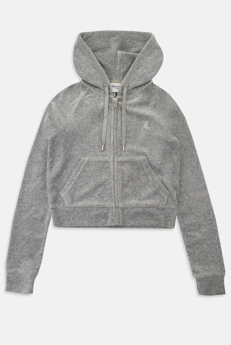 Hoodie "Madison" I silver marl mit Strasssteinchen