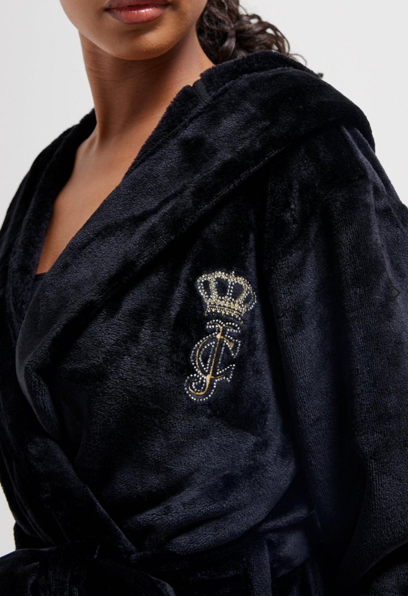 Bademantel "Crown Plush" I black