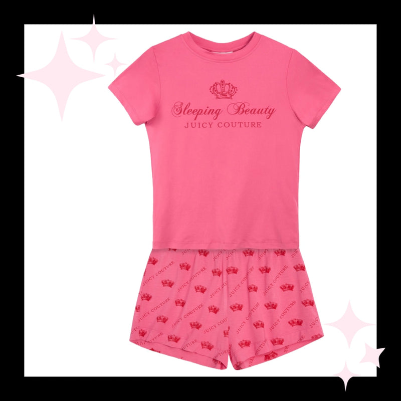 Pyjama "Binky Crown" I hot pink (2er Set)