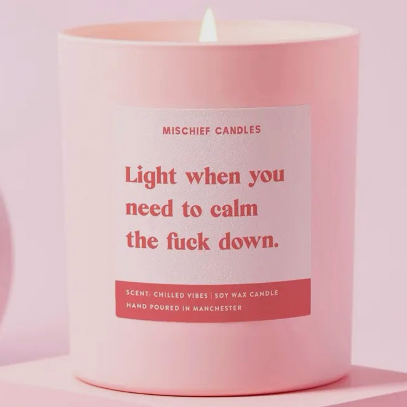 Duftkerze "Light When You Need To Calm The Fuck Down" I pink