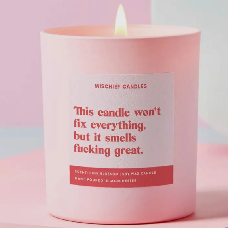 Duftkerze "This Candle Won't Fix Everything, But It Smells Fucking Great" I pink