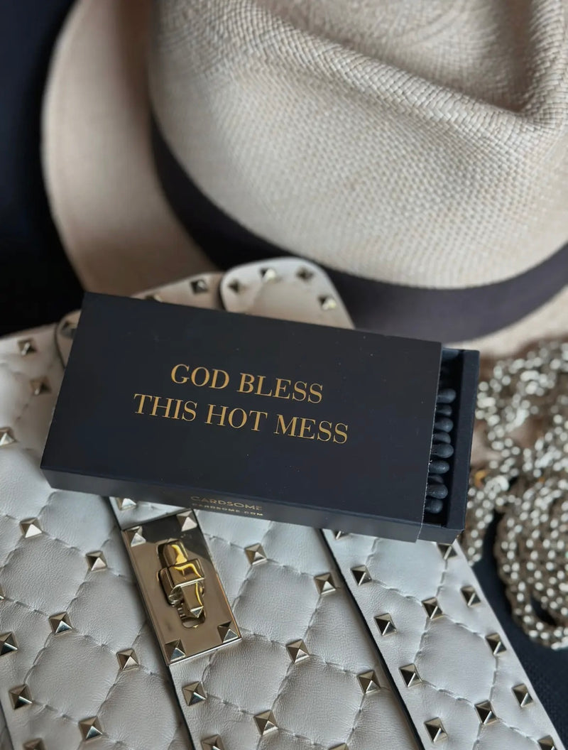 Zündhölzer "God Bless This Hot Mess" I black/gold