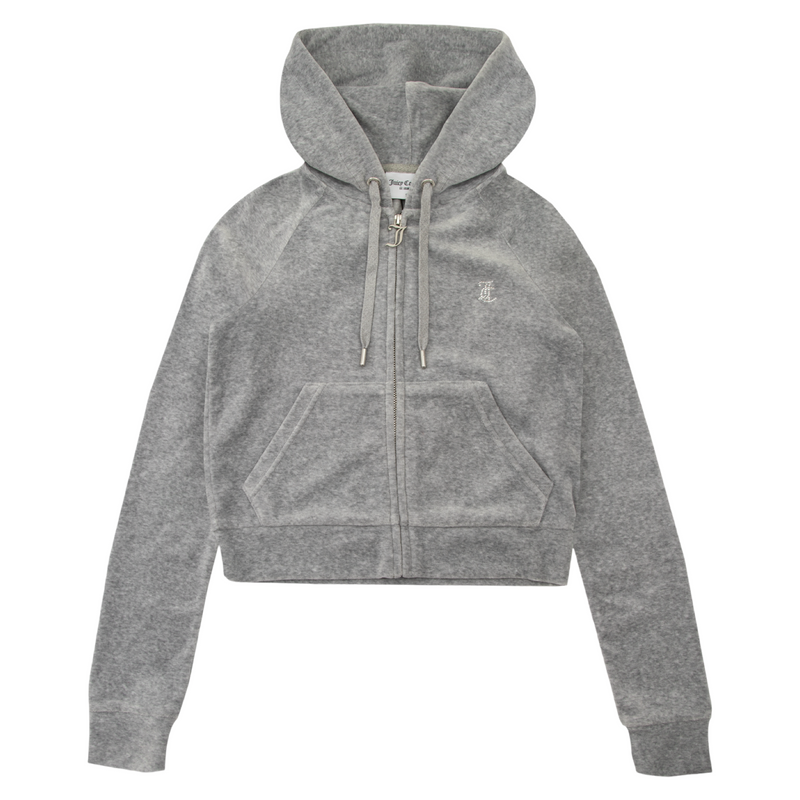 Hoodie "Madison" I silver marl mit Strasssteinchen