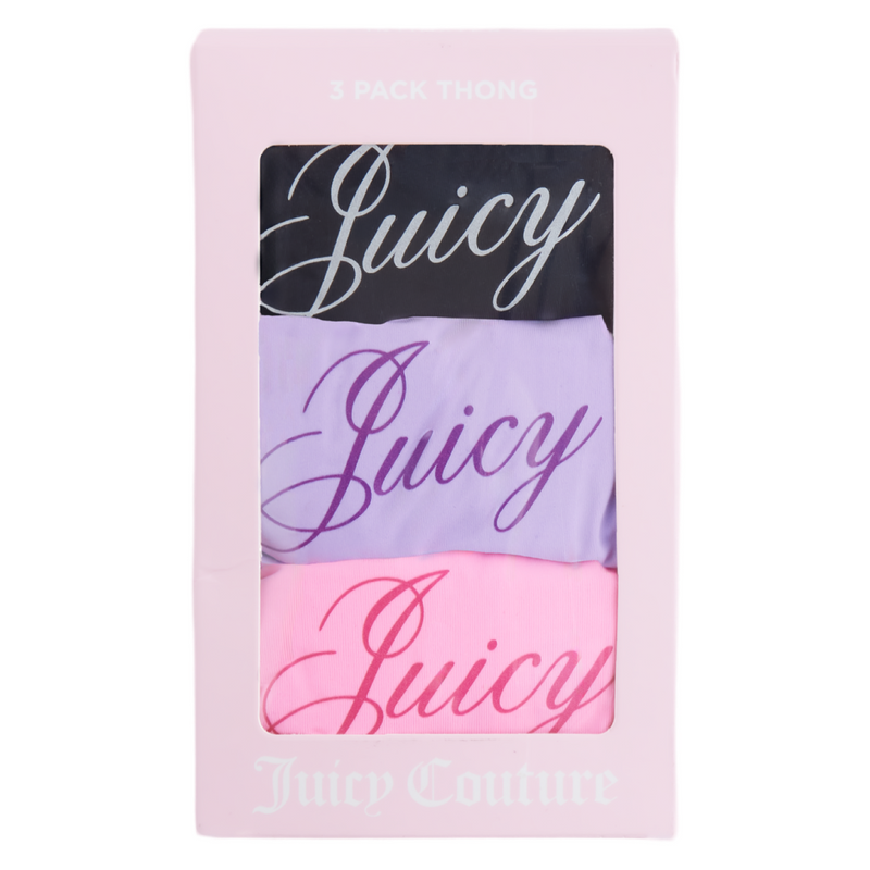 String "Juicy Script" I black, sheer lilac, cotton candy (3er Packung)